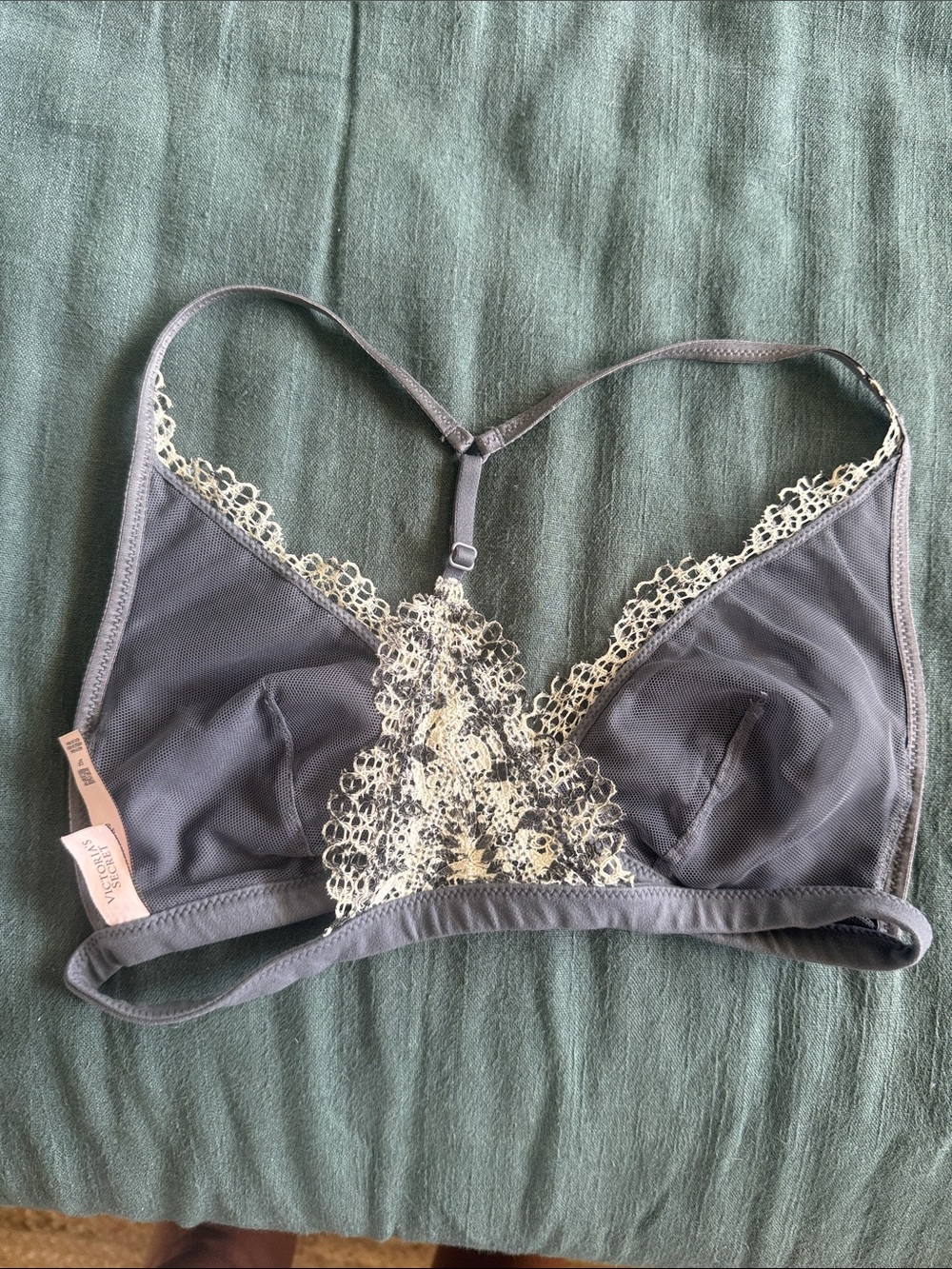 Victoria's Secret Lace Bralette in Gray and Cream - Picture 3 of 3